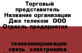 Торговый представитель › Название организации ­ Джк-телеком, ООО › Отрасль предприятия ­ IT, телекоммуникации, связь, электроника › Минимальный оклад ­ 45 000 - Все города Работа » Вакансии   . Мордовия респ.